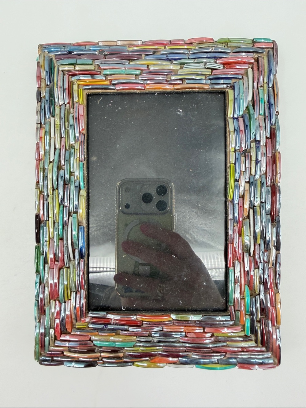 Cost Plus Multi Colored Glass Mosaic 4"x6" Free Standing Photo Picture Frame - Picture 9 of 14